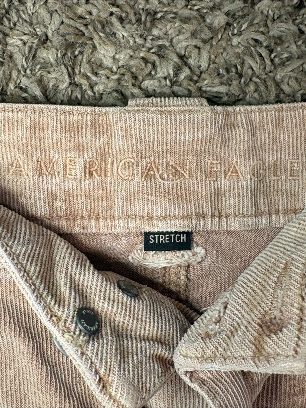 American Eagle Corduroy Mini Skirt Size 10 Brown Tan Y2K Fall - Picture 2 of 5